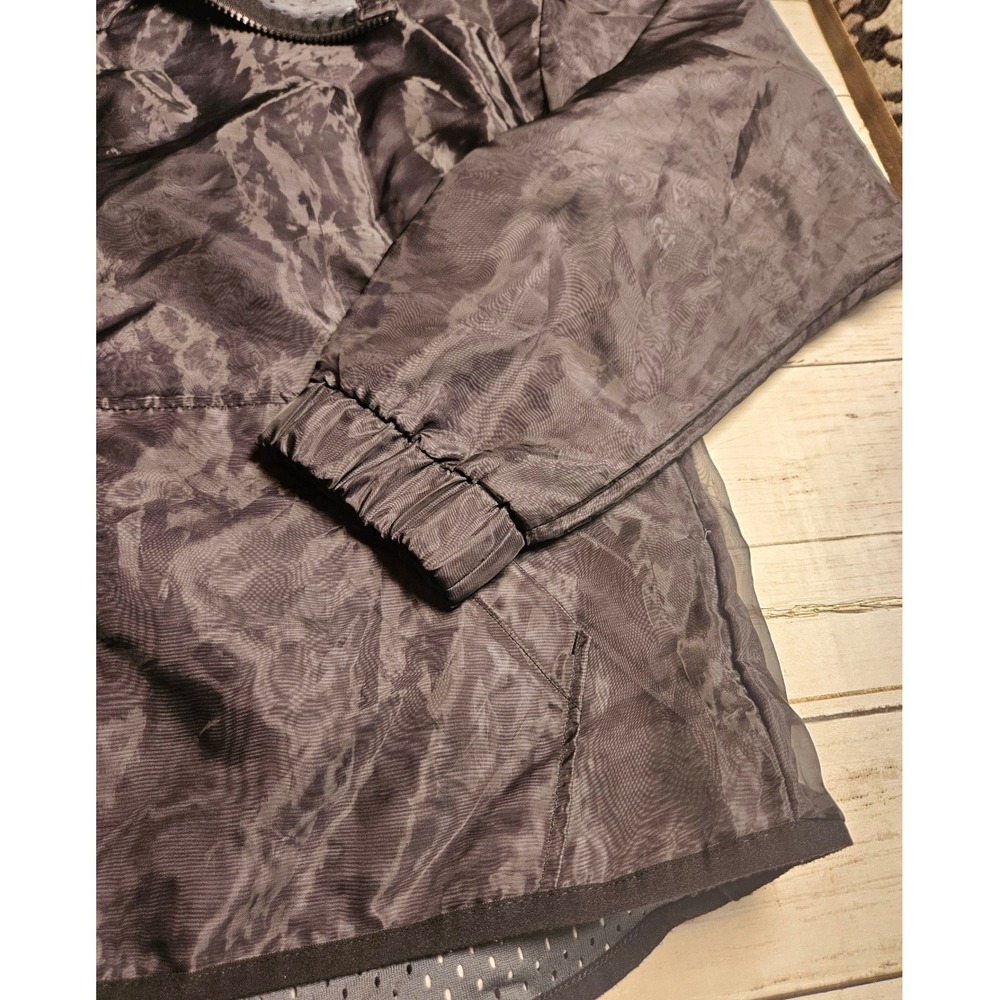 Champion C9 Womens Medium Black Gray Marble Print Full Zip Windbreaker Jacket - Picture 2 of 7